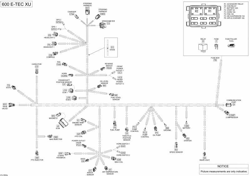 Схема узла 10- Электрика - Жгут Проводов - 600 E-Tec (10- Electrical Harness - 600 E-Tec)