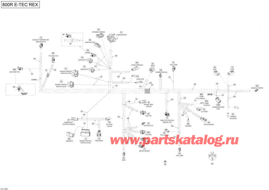 Схема узла 10- Электрика - Жгут Проводов (10- Electrical Harness)