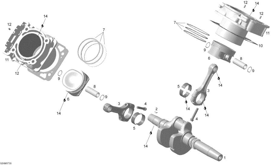 Схема узла 01- Цилиндр И Коленвал (01- Cylinder And Crankshaft)