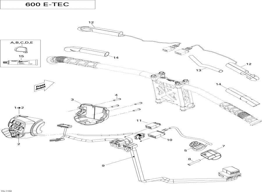 Схема узла 10- Рулевая Система Wiкольцо Жгут Проводов 600 Ho Etec (10- Steering Wiring Harness 600 Ho Etec)