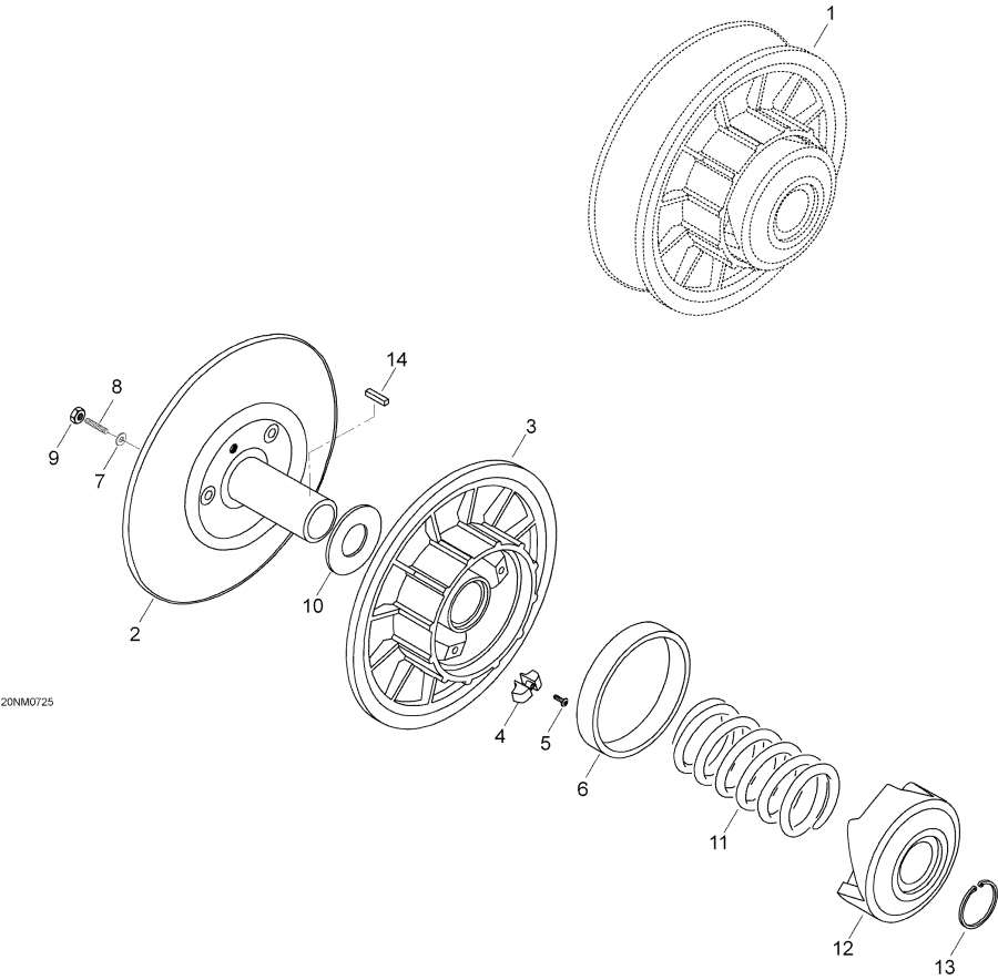 Схема узла 05- Ведомый Шкив (05- Driven Pulley)