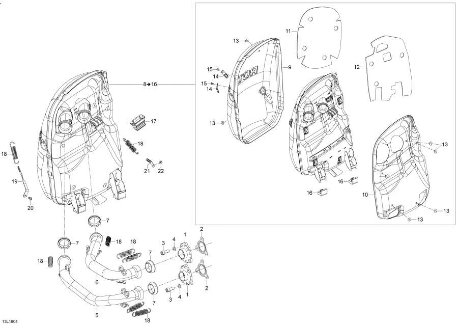 Схема узла 01- Выхлоп 600 Ace - Rex-2 (01- Exhaust 600 Ace - Rex-2)