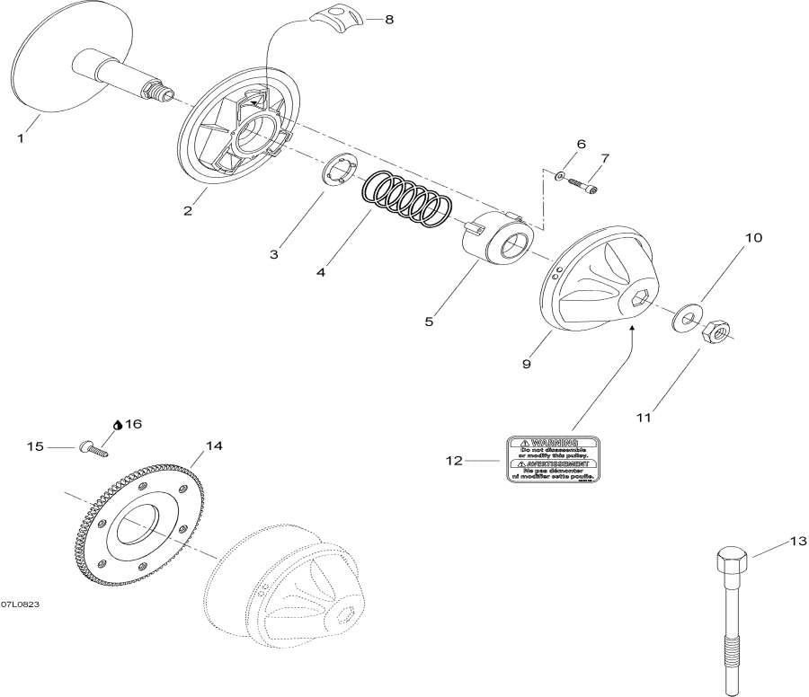 Схема узла 05- Шкив Привода (05- Drive Pulley)