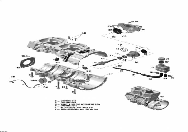 Схема узла 01- Картер Двигателя И Водяной Насос - 600 Rs (01- Crankcase And Water Pump - 600 Rs)