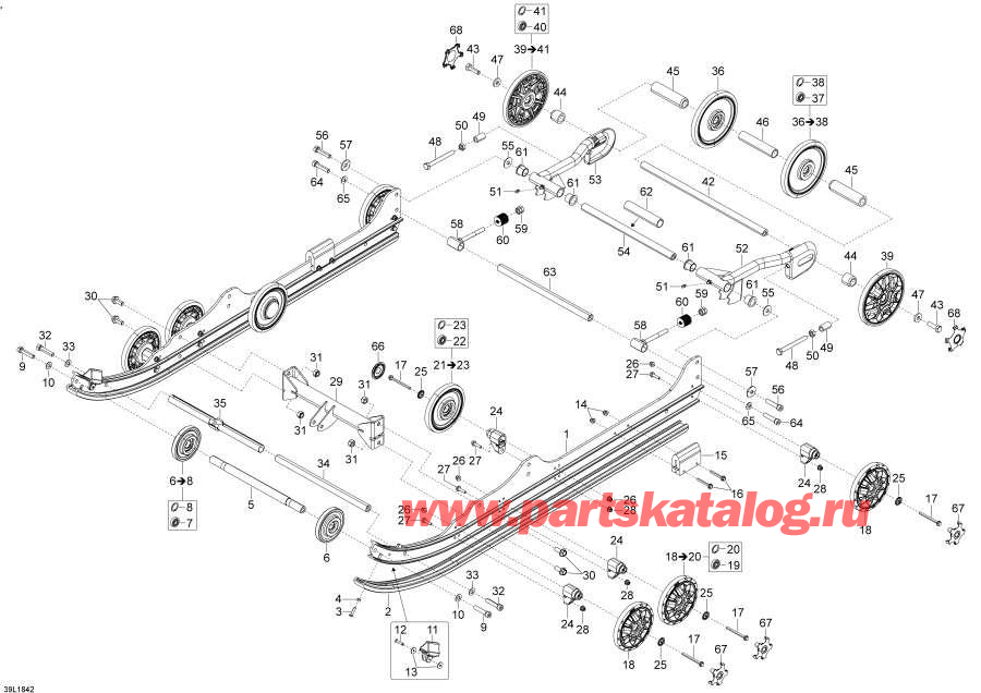 Схема узла 08- Задняя Подвеска Commander - 800R E-Tec - Package 800 (08- Rear Suspension Commander - 800R E-Tec - Package 800)