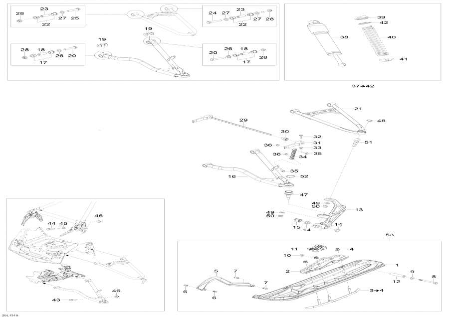 Схема узла 07- Передняя Подвеска И Лыжи (07- Front Suspension And Ski)