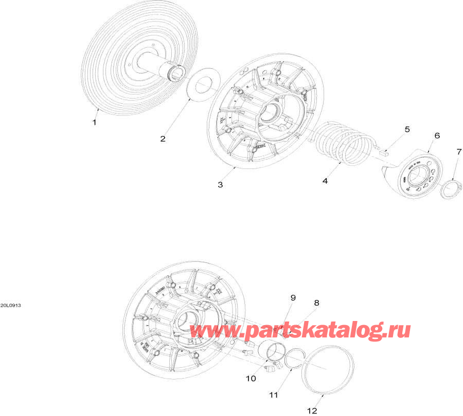 Схема узла 05- Ведомый Шкив (05- Driven Pulley)