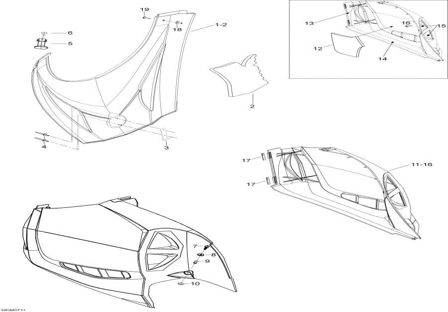 Схема узла 09- Капот