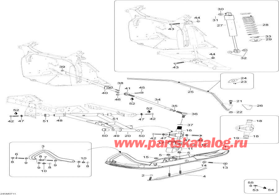 Схема узла 07- Передняя Подвеска И Лыжи (07- Front Suspension And Ski)