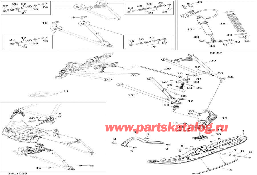 Схема узла 07- Передняя Подвеска И Лыжи (07- Front Suspension And Ski)