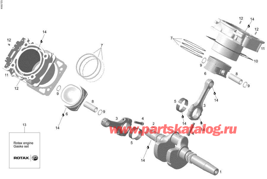 Схема узла 01- Цилиндр И Коленвал (01- Cylinder And Crankshaft)