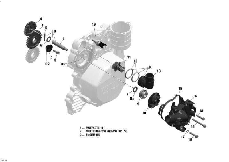 Схема узла 01- Охлаждение Двигателя - 600 Ace (01- Engine Cooling - 600 Ace)