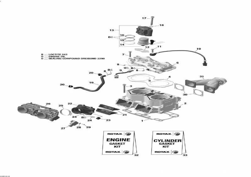 Схема узла 01- Цилиндр И Головка Блока Цилиндра - 800 E-Tec (01- Cylinder And Cylinder Head - 800 E-Tec)