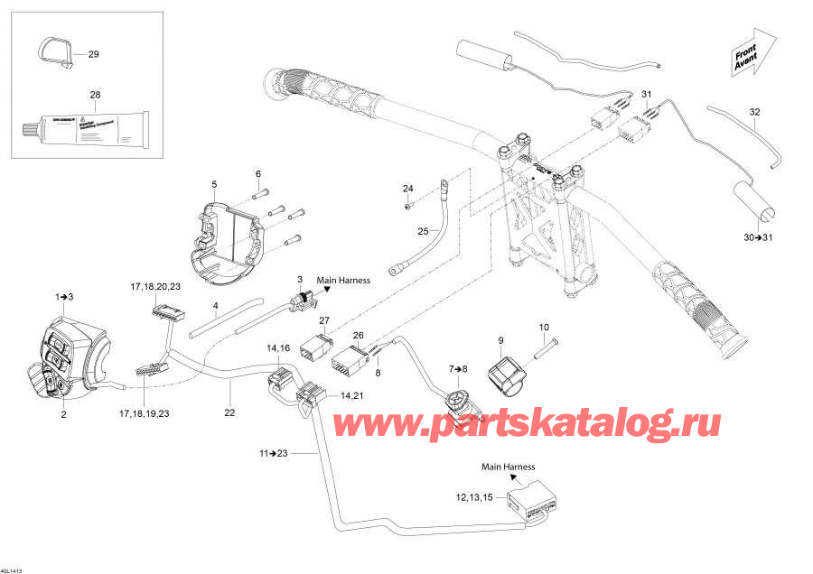 Схема узла 10- Рулевая Система Wiкольцо Жгут Проводов (10- Steering Wiring Harness)