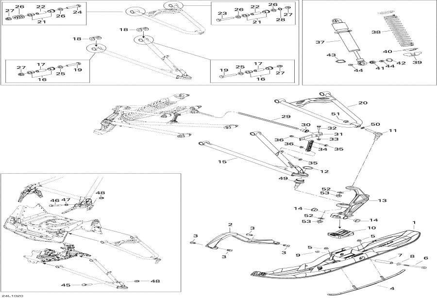 Схема узла 07- Передняя Подвеска И Лыжи (07- Front Suspension And Ski)