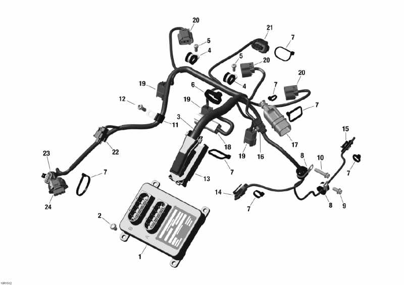 Схема узла 10- Двигатель Жгут Проводов И Electric Module (10- Engine Harness And Electric Module)