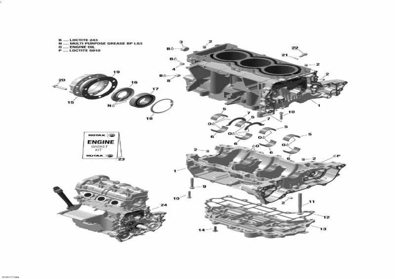 Схема узла 01- Двигатель Block - 900 Ace (01- Engine Block - 900 Ace)