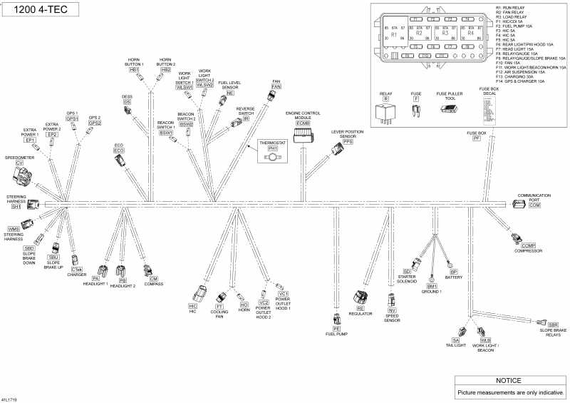 Схема узла 10- Электрика - Жгут Проводов - 1200 4-Tec (10- Electrical Harness - 1200 4-Tec)