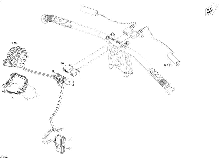 Схема узла 10- Рулевая Система Wiкольцо Жгут Проводов 900 Ace 2018 (10- Steering Wiring Harness 900 Ace 2018)