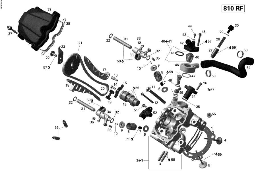 Схема узла 01- Головка Блока Цилиндра, Front (01- Cylinder Head, Front)