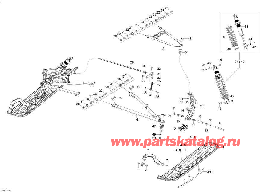 Схема узла 07- Передняя Подвеска И Лыжи Xtrim - 600Ho E-Tec - Sc (07- Front Suspension And Ski Xtrim - 600Ho E-Tec - Sc)