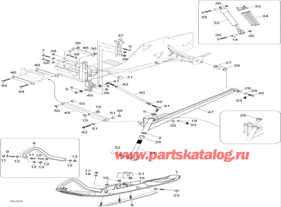 Схема узла 07- Передняя Подвеска И Лыжи (07- Front Suspension And Ski)