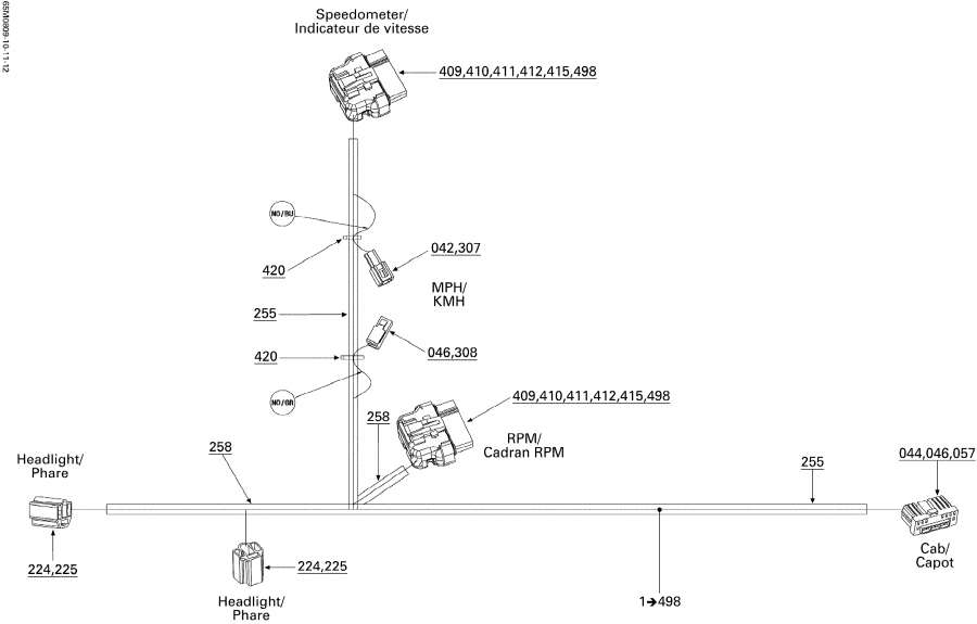 Схема узла 10- Электрика - Жгут Проводов, Hood (10- Electrical Harness, Hood)