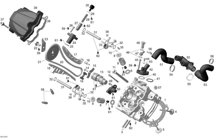 Схема узла 01- Головка Блока Цилиндра Front (01- Cylinder Head Front)