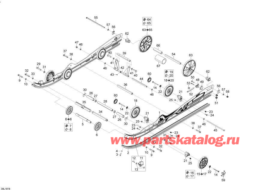 Схема узла 08- Задняя Подвеска Boondocker - 600Ho E-Tec (08- Rear Suspension Boondocker - 600Ho E-Tec)