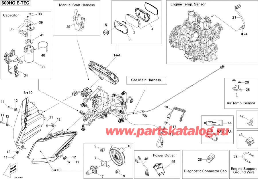 Схема узла 10- Электрика System 600 Ho Etec (10- Electrical System 600 Ho Etec)