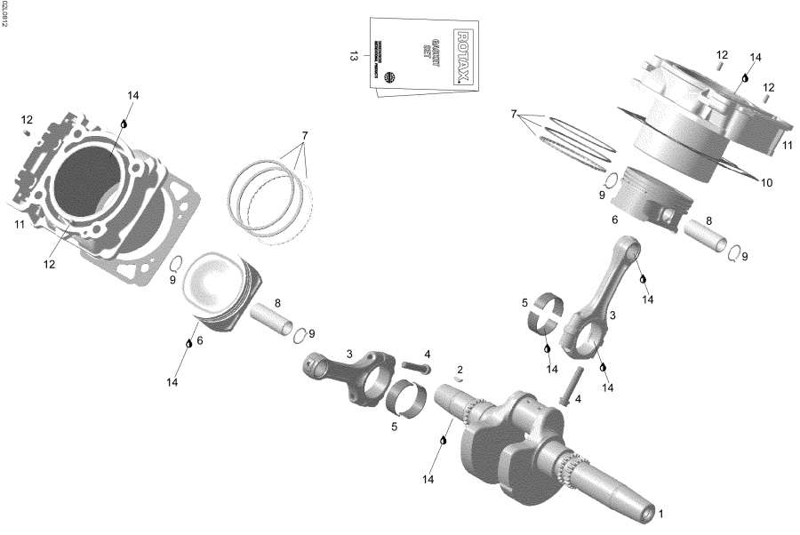 Схема узла 01- Цилиндр И Коленвал (01- Cylinder And Crankshaft)