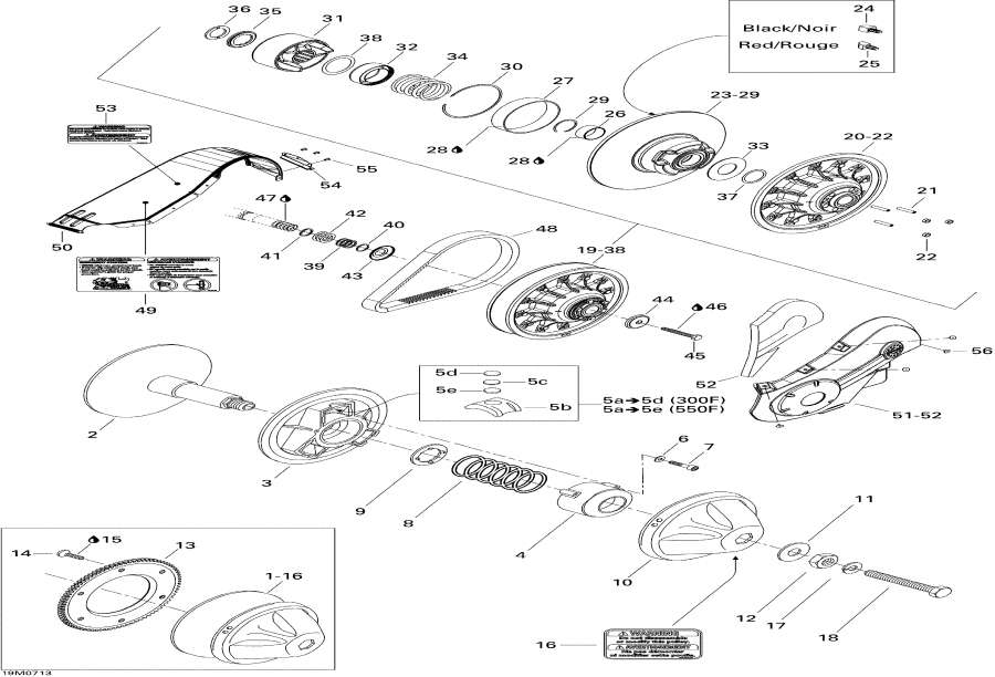 Схема узла 05- Шкив System 550F (05- Pulley System 550F)