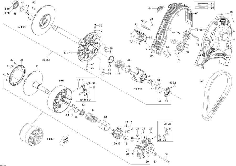 Схема узла 05- Шкив System (05- Pulley System)