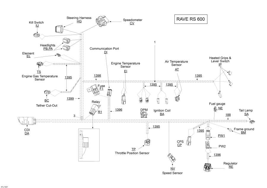 Схема узла 10- Электрика - Жгут Проводов (10- Electrical Harness)