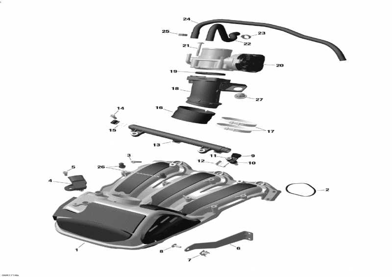 Схема узла 02- Впускная Система И Дроссель Газа - 1200 4-Tec (02- Air Intake Manifold And Throttle Body - 1200 4-Tec)