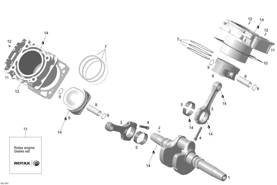 Схема узла 01- Цилиндр И Коленвал (01- Cylinder And Crankshaft)