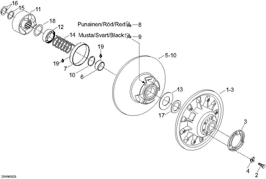 Схема узла 05- Ведомый Шкив (05- Driven Pulley)