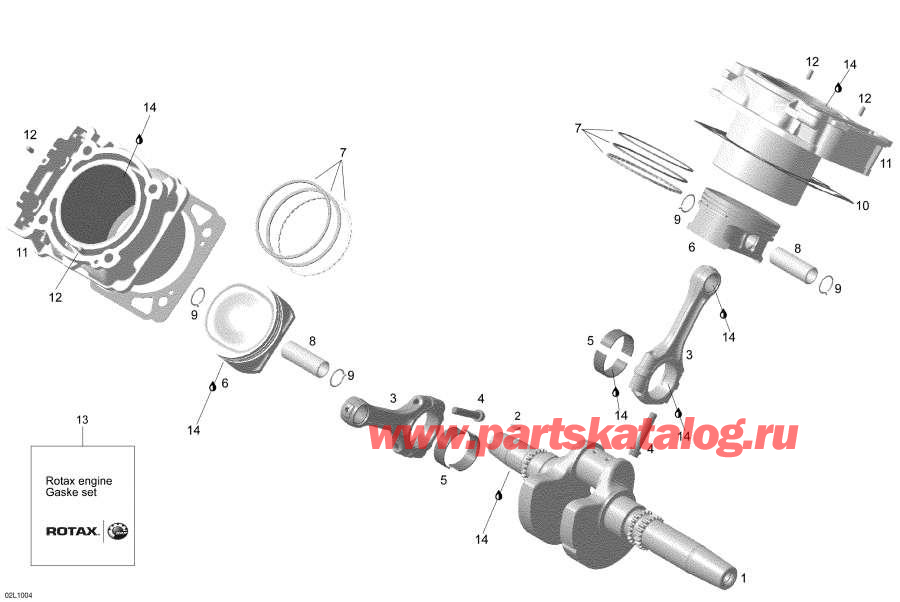 Схема узла 01- Цилиндр И Коленвал (01- Cylinder And Crankshaft)