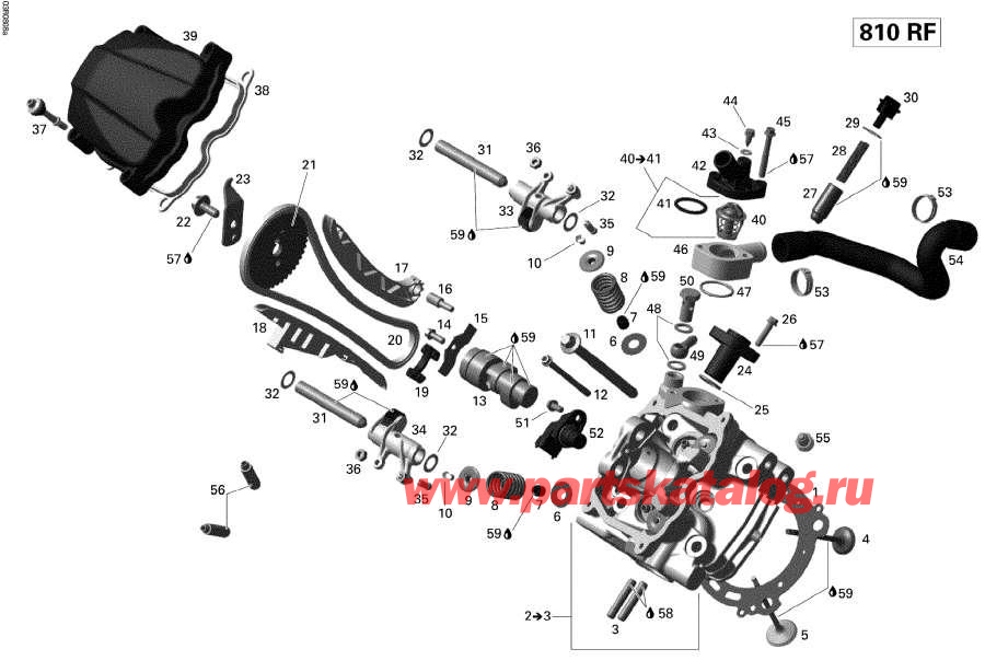 Схема узла 01- Головка Блока Цилиндра, Front (01- Cylinder Head, Front)