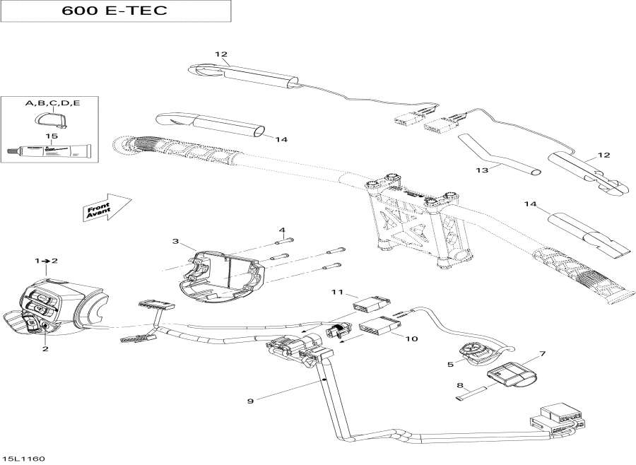 Схема узла 10- Рулевая Система Wiкольцо Жгут Проводов 600 Ho Etec (10- Steering Wiring Harness 600 Ho Etec)