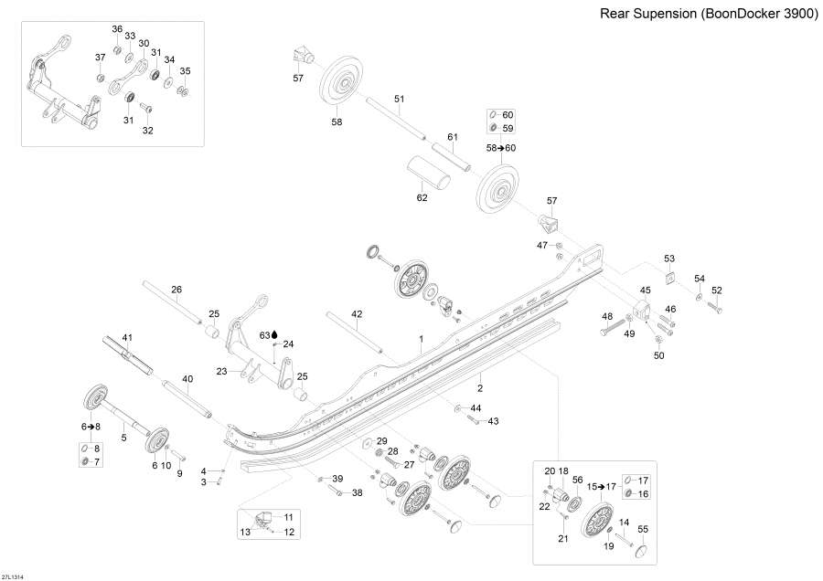 Схема узла 08- Задняя Подвеска (3900) (08- Rear Suspension (3900))