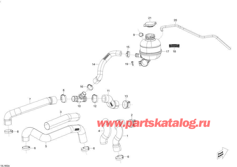 Схема узла 01- Охлаждение Xtrim - 600 Ace (01- Cooling Xtrim - 600 Ace)