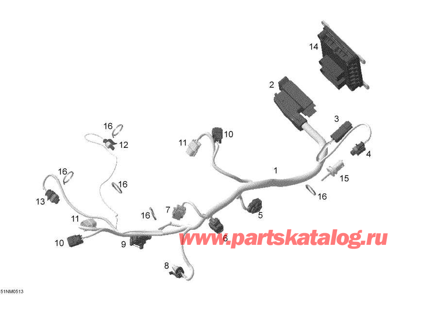 Схема узла 10- Двигатель Жгут Проводов И Electronic Module (10- Engine Harness And Electronic Module)