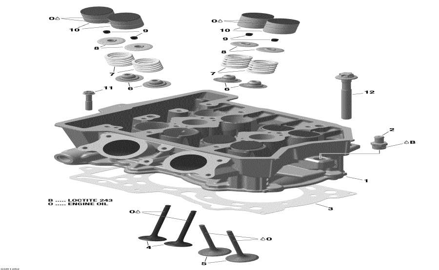 Схема узла 01- Головка Цилиндра И Выхлопной Патрубок (01- Cylinder Head And Exhaust Manifold)