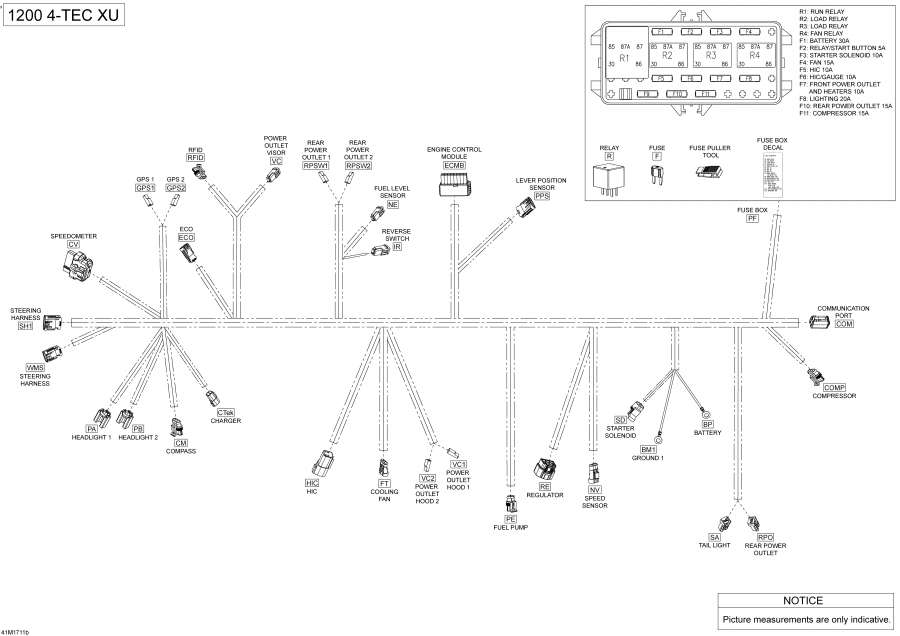 Схема узла 10- Электрика - Жгут Проводов - 1200 4-Tec 2018 (10- Electrical Harness - 1200 4-Tec 2018)