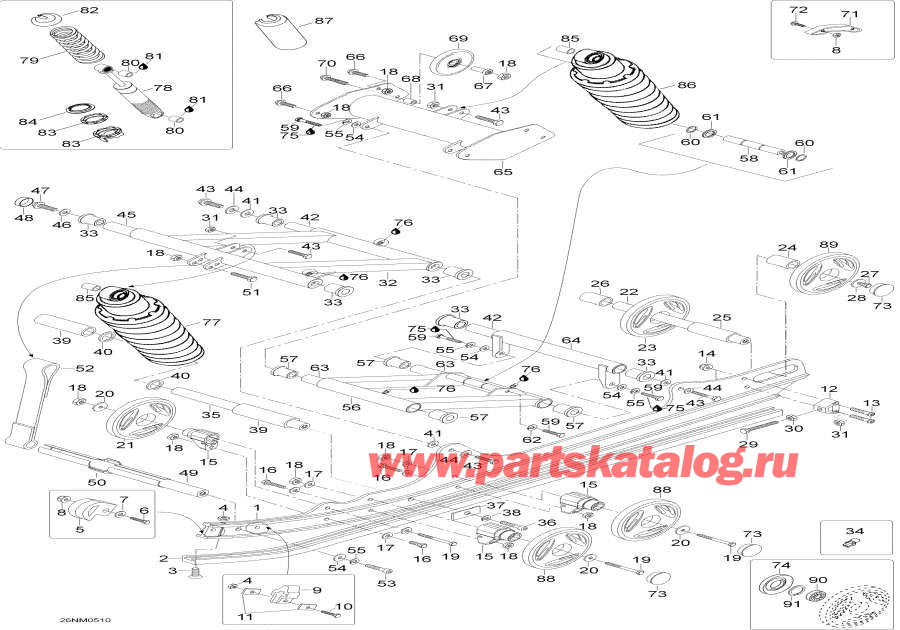 Схема узла 08- Задняя Подвеска, 400Rc, 550Rc (08- Rear Suspension, 400Rc, 550Rc)