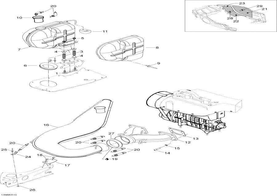 Схема узла 01- Выхлопная Система, 550, 550Rc (01- Exhaust System, 550, 550Rc)