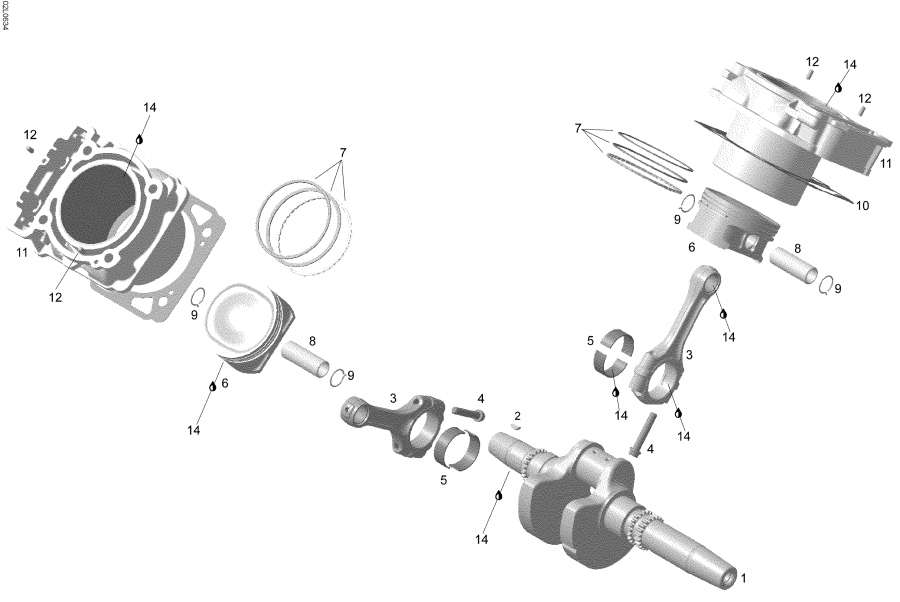 Схема узла 01- Цилиндр И Коленвал (01- Cylinder And Crankshaft)