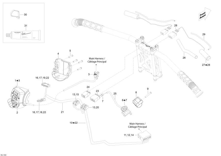 Схема узла 10- Рулевая Система Wiкольцо Жгут Проводов (10- Steering Wiring Harness)