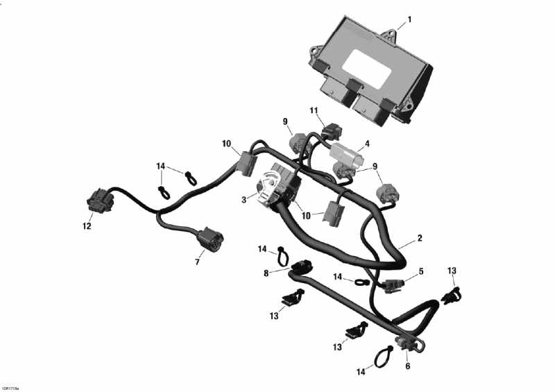 Схема узла 10- Двигатель Жгут Проводов И Electronic Module - 900 Ace (10- Engine Harness And Electronic Module - 900 Ace)